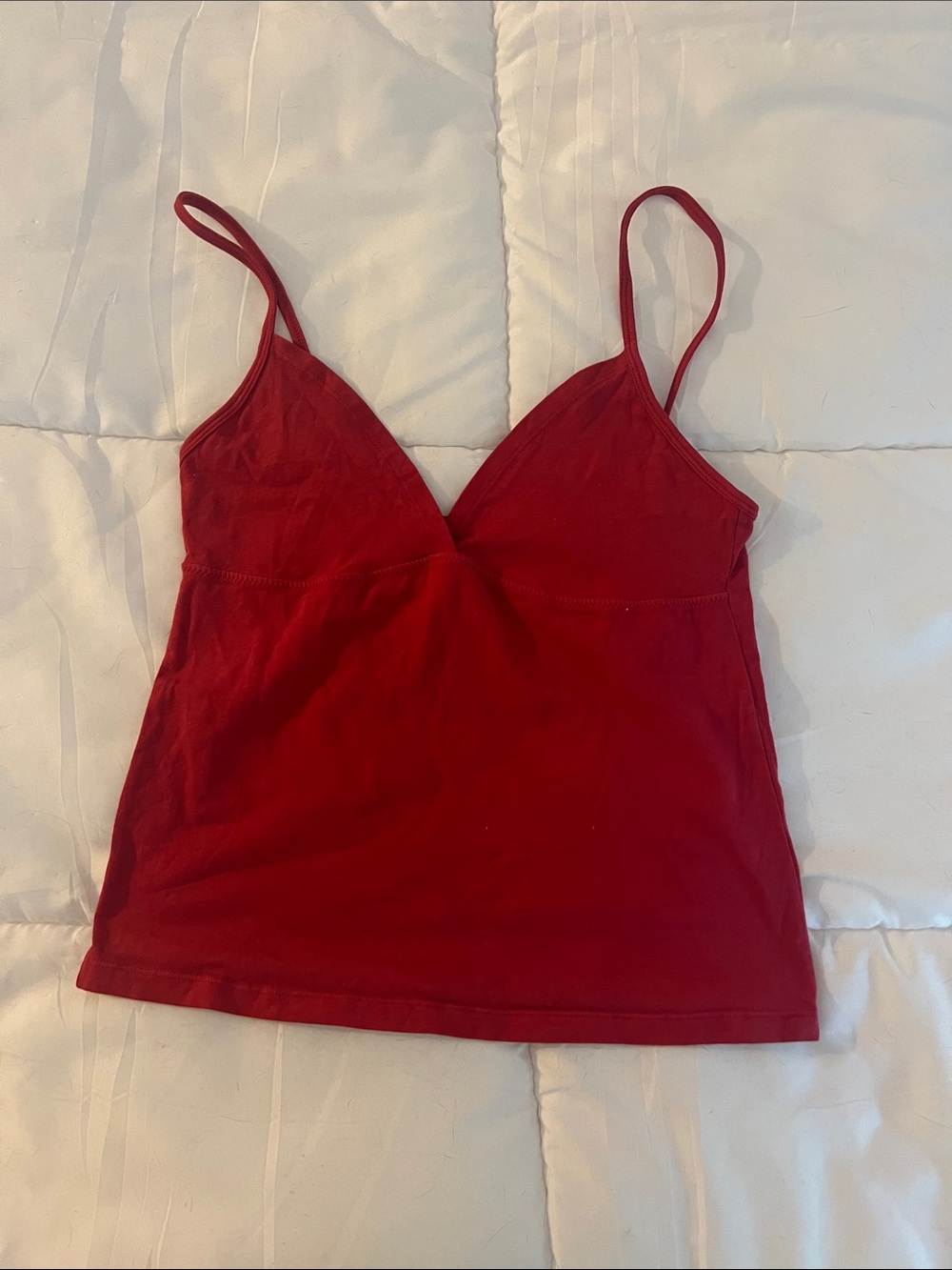 Brandy Melville Red V-Neck Spaghetti Strap Cami